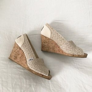 Toms wedges with peep toe